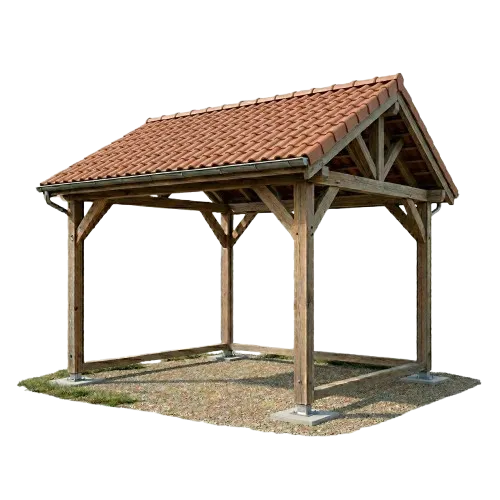 Carport bi-pente bois sur mesure Laurentz Énergies