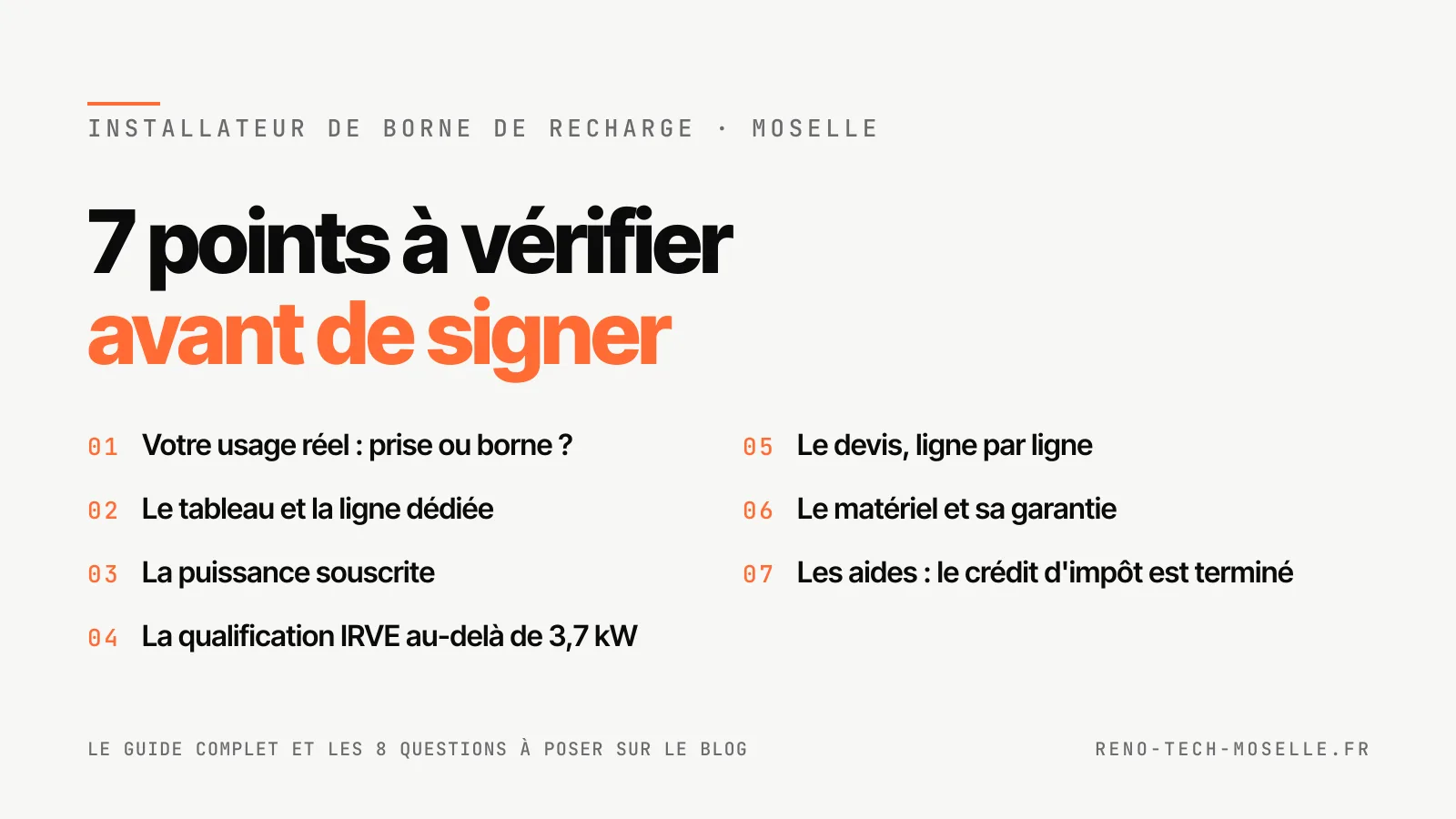 Les 7 points à vérifier avant de signer avec un installateur de borne de recharge en Moselle